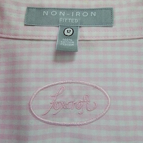 Foxcroft Women's Fitted Pink/White Checked Shirt NWOT Size 12 - Picture 3 of 13